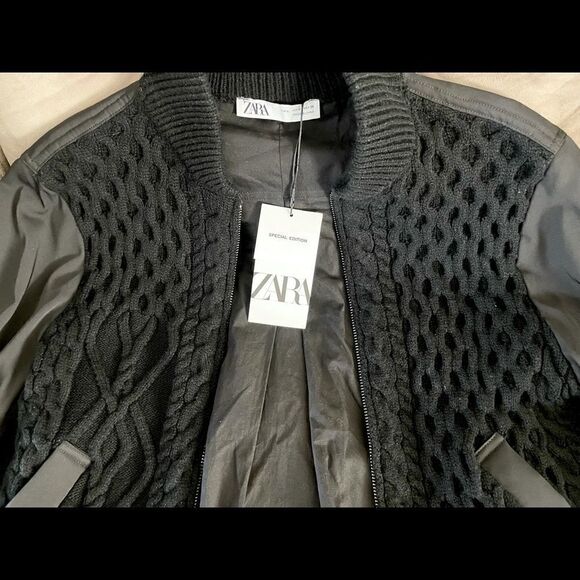NWT ZARA Special Edition Knit Bomber Jacket - Picture 5 of 7